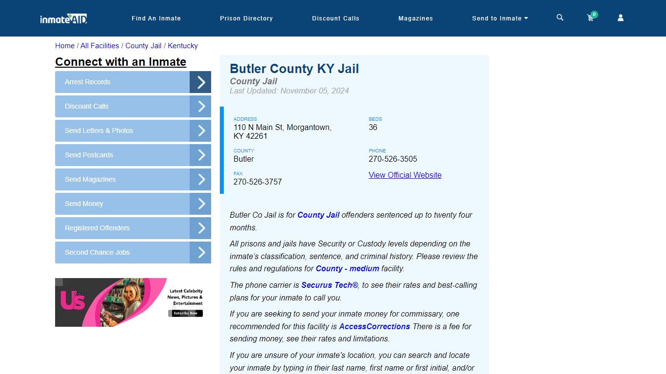 Butler County KY Jail - Inmate Locator