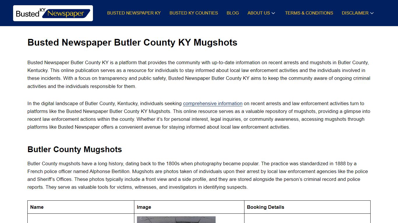 Busted Newspaper Butler County KY Mugshots